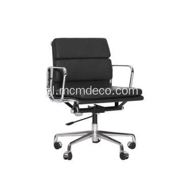 Cadeira de xestión de coiro soft pad Eames moderna